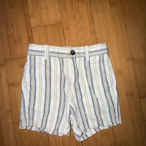 Striped Blue and White linen toddler Shorts